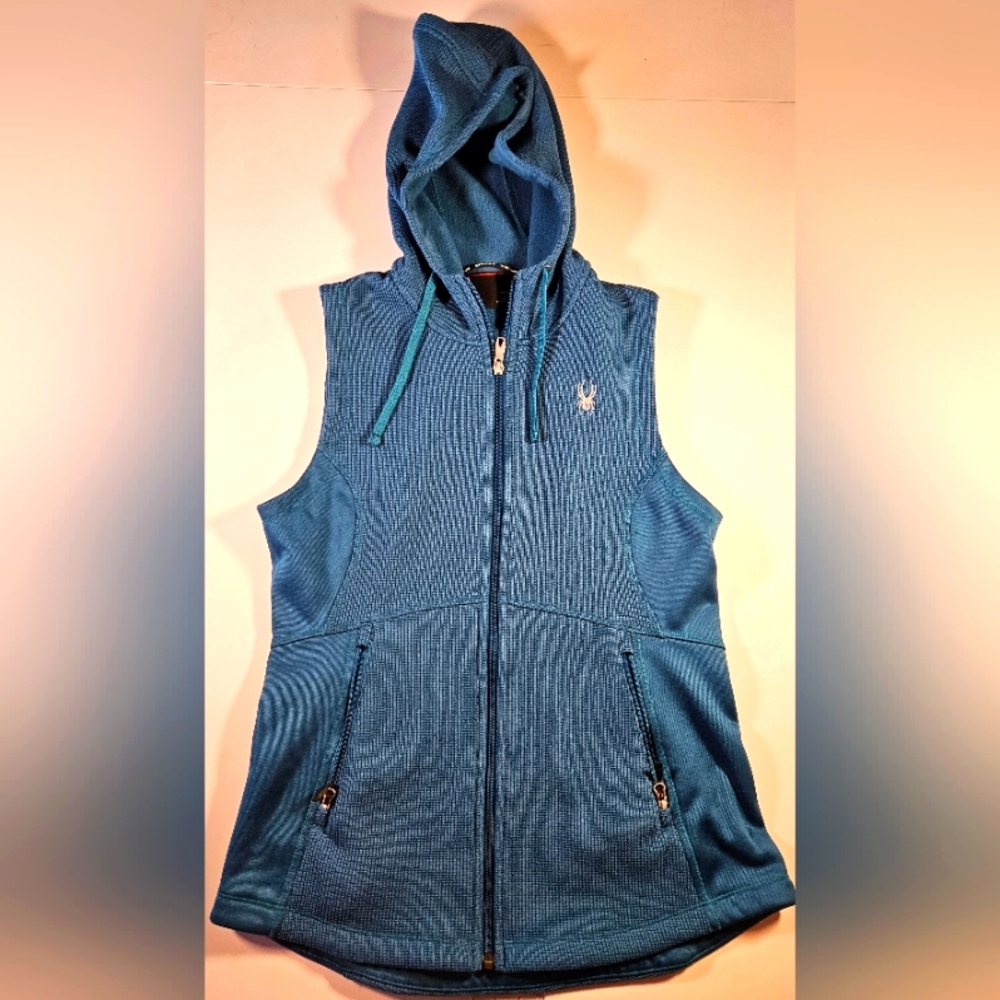 Spyder hooded vest size Medium blue
